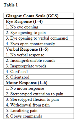 Gcs Scale Chart